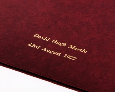 Personalised Embossing on the Cover