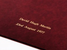 Personalised Embossing on the Cover