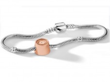 United Kingdom : Pink Mini Rolo Charm with Charm Bracelet, Romantic Christmas Gift Idea