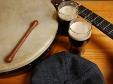 Dinner and learning to play the Bodhrán Dublin, Ireland
