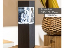 Adoquín de cristal 3D 130x100x90mm - 1 a 6 personas + columna de luz