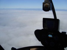 Cockpit of our helicopter