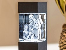 Adoquín de cristal 3D 130x100x90mm - 1 a 6 personas + columna de luz