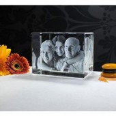 Adoquín de cristal 3D 130x100x90mm - 1 a 6 personas + columna de luz